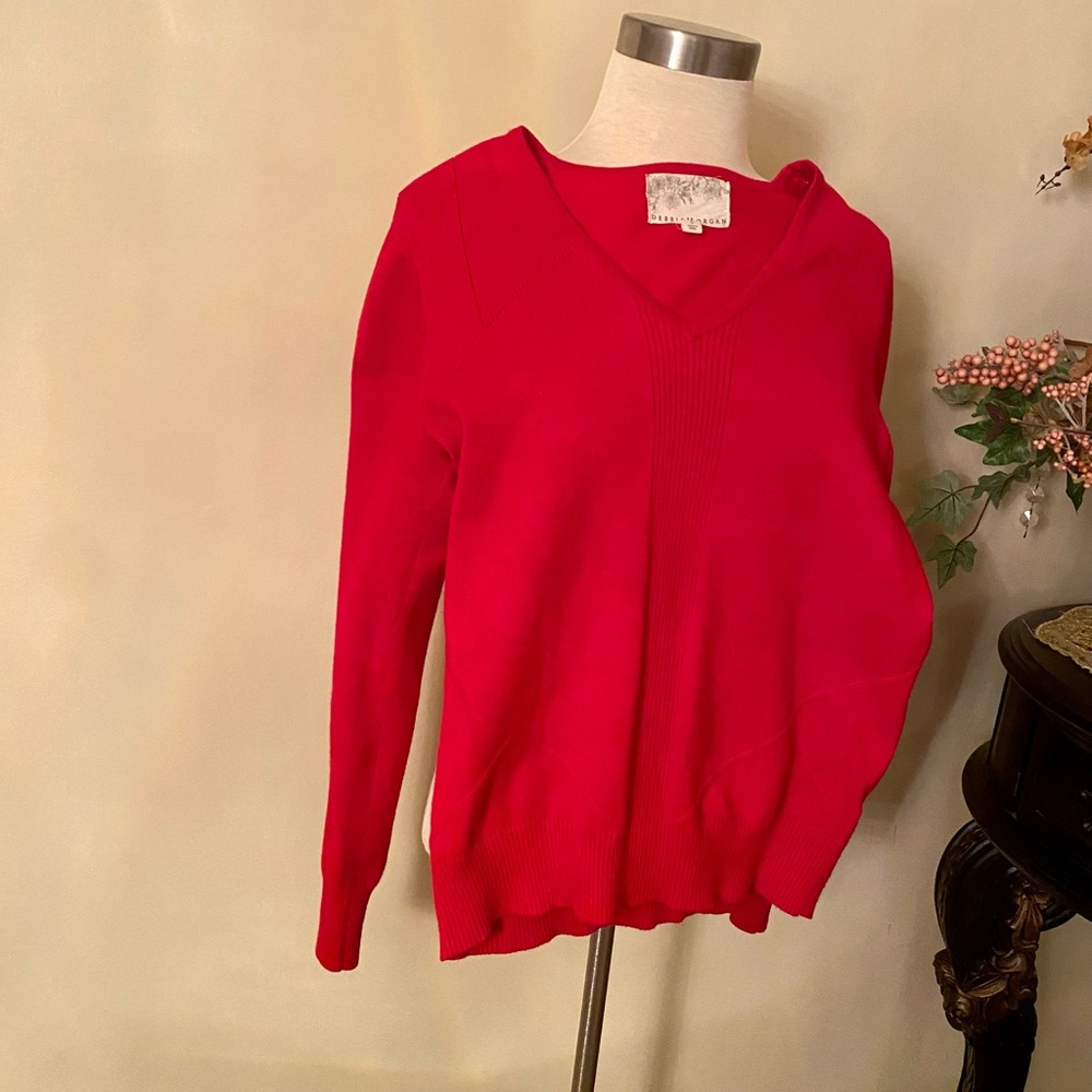 V-Neck Red Sweater top